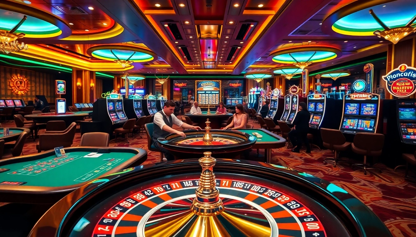Experience the thrilling gaming atmosphere at XX88 with players engaged at poker tables and roulette wheels.