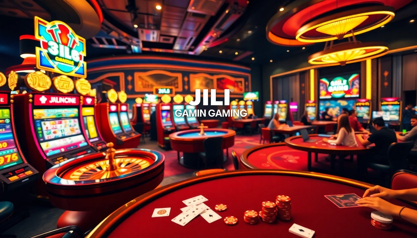 JILI Gaming brings thrilling online slot machines and engaging table games to life in a vibrant casino setting.